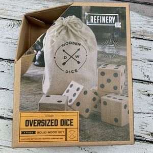 Refinery And Co. Wooden Oversized Dice, 5 Piece Wood‎ Set NEW!!! 🆕
